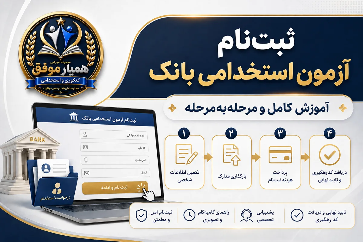 آموزش مرحله‌به‌مرحله ثبت‌نام آزمون استخدامی بانک‌ها