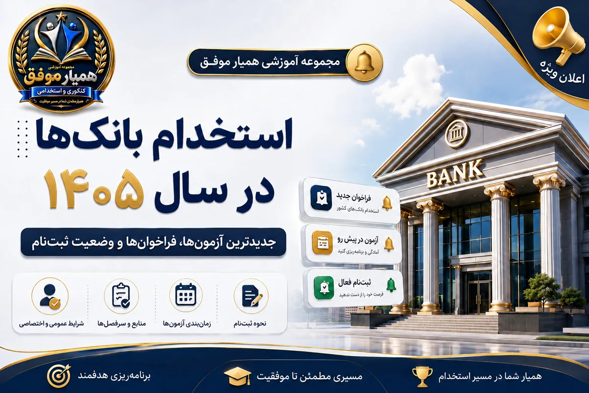 شرایط استخدام بانک‌ها در سال ۱۴۰۵ شامل سن، معدل، رشته تحصیلی و شرایط ثبت‌نام