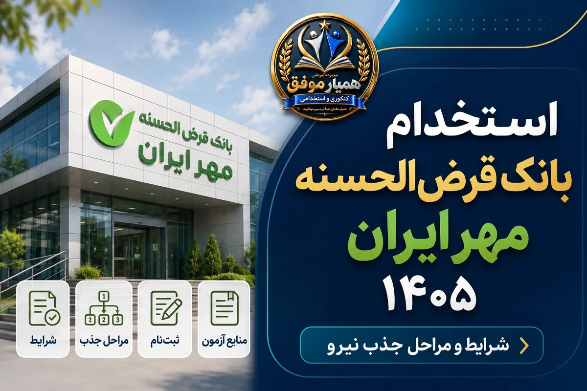 تصویر شاخص استخدام بانک قرضالحسنه مهر ایران ۱۴۰۵ با موضوع شرایط و مراحل جذب نیرو