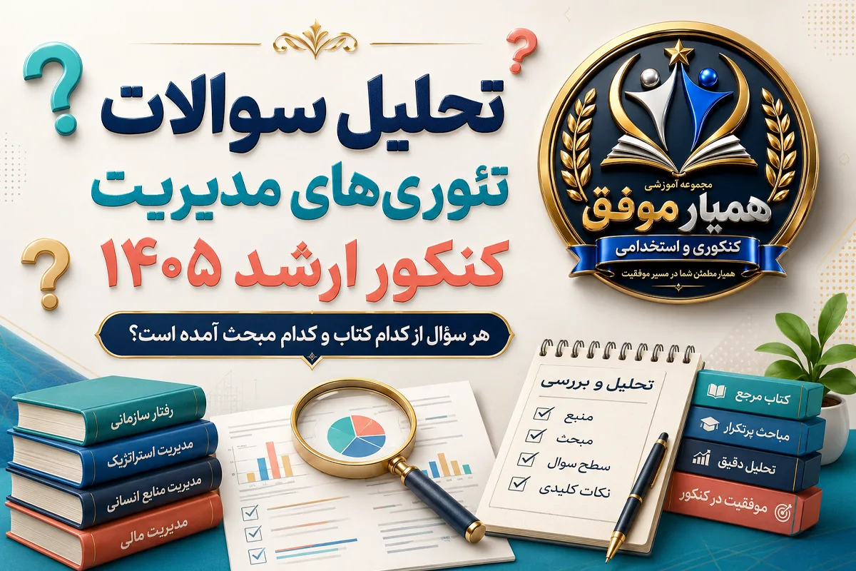 تحلیل سوالات تئوری‌های مدیریت کنکور کارشناسی ارشد ۱۴۰۵ بر اساس کتاب و مبحث