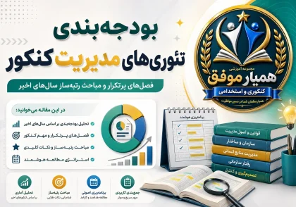 بودجه‌بندی تئوری‌های مدیریت کنکور و معرفی فصل‌های پرتکرار و مباحث رتبه‌ساز