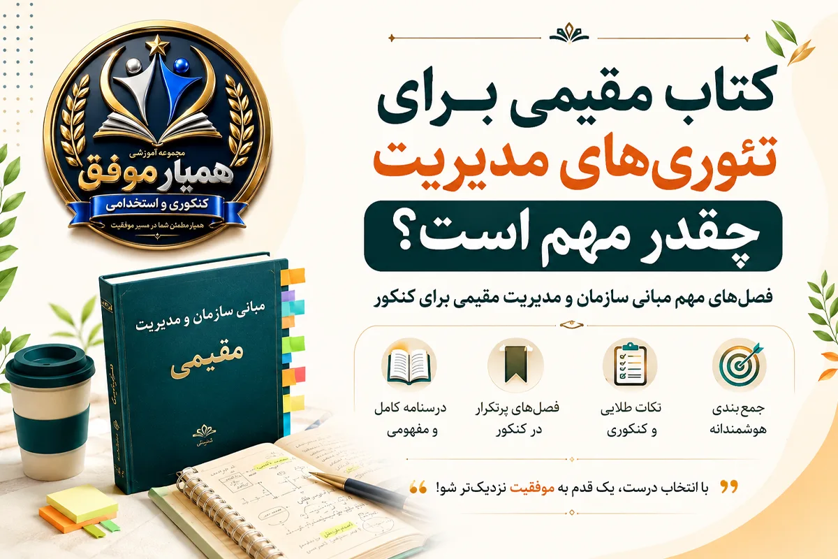 اهمیت کتاب مبانی سازمان و مدیریت مقیمی و فصلهای مهم آن برای کنکور مدیریت